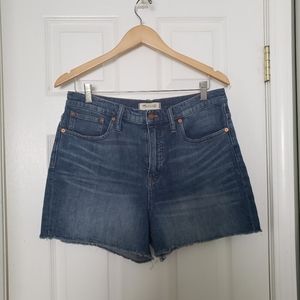 Madewell high-rise  denim shorts size 31, frayed edge, 3.5" inseam